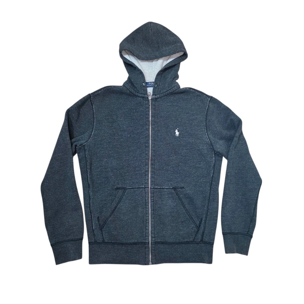 Polo Ralph Lauren Full Zip Hoodie Men's Small Gray Pony Logo Sweatshirt